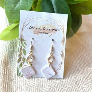 2/$30 Tear Drop Paint Splatter Dangle Earrings